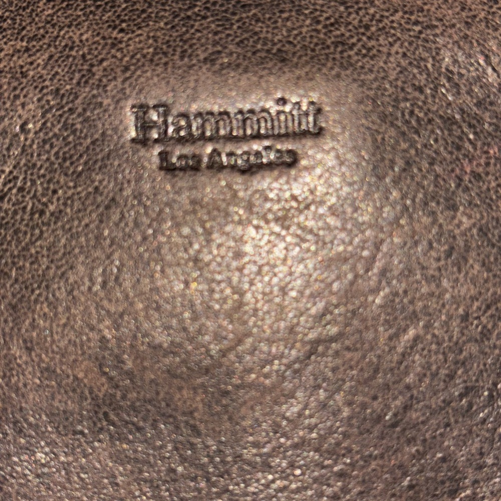 Hammitt 110 North Pewter/Greige Studded Distressed Leather Bifold Wallet - Picture 2 of 9